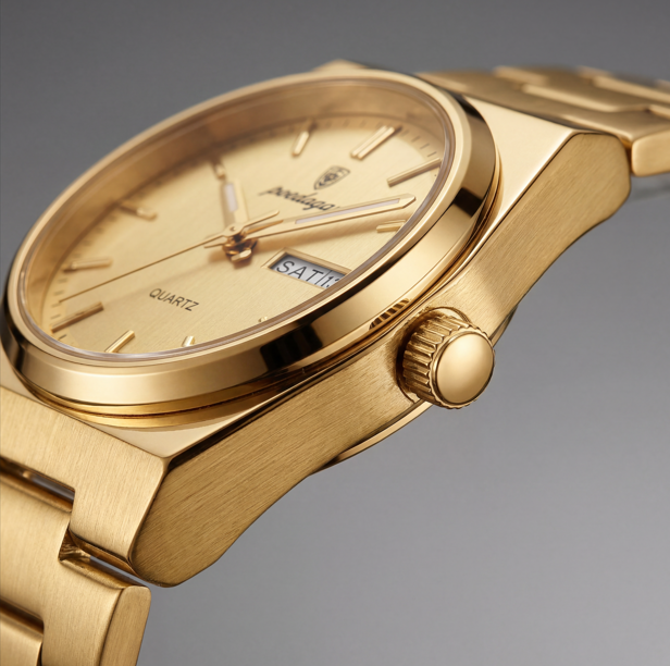 Reloj Poedagar Cuarzo Dorado Clásico