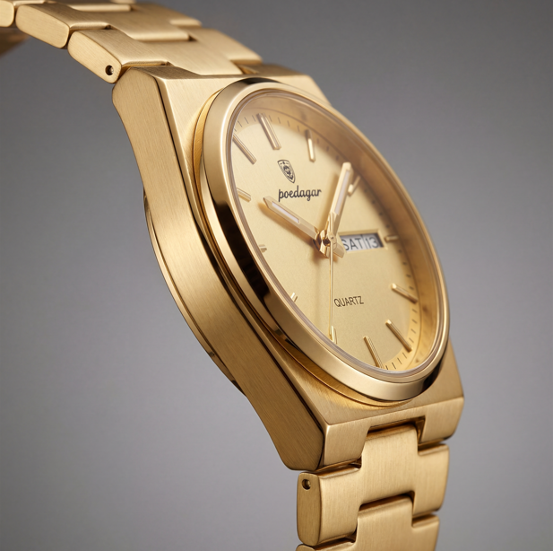 Reloj Poedagar Cuarzo Dorado Clásico