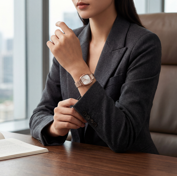 Reloj Poedagar Dama Oro Rosa con Cristales