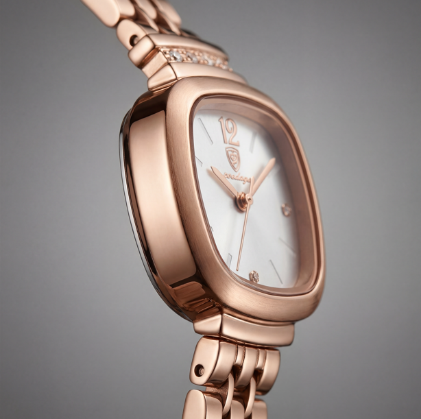 Reloj Poedagar Dama Oro Rosa con Cristales