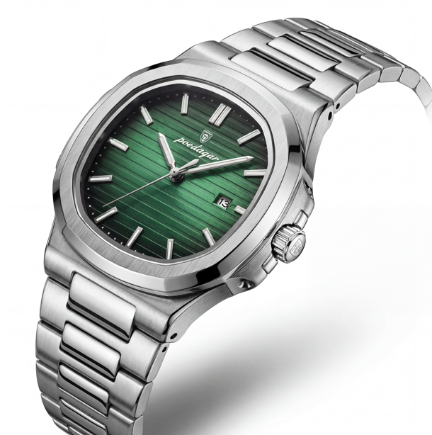 Reloj Poedagar Acero Esfera Verde
