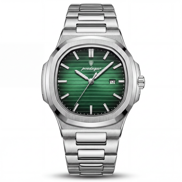Reloj Poedagar Acero Esfera Verde