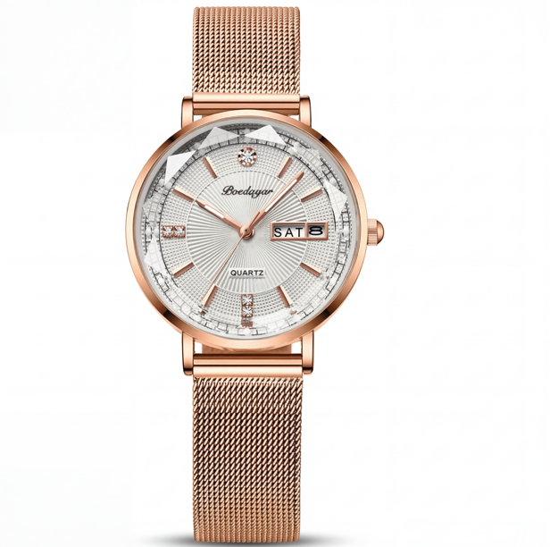 Reloj Poedagar en Oro Rosa Malla texturizada