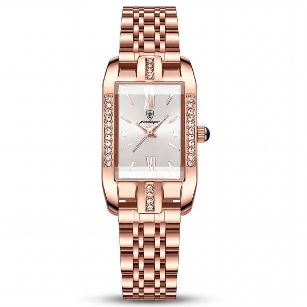 Reloj Poedagar Clásico Rectangular Oro Rosa