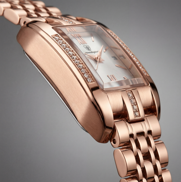 Reloj Poedagar Clásico Rectangular Oro Rosa
