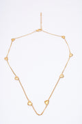 Collar corazones espaciados dorado — baño dorado