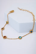 Pulsera con cristales multicolor — baño dorado