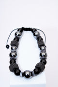 Pulsera ajustable lava, ónix y hematita