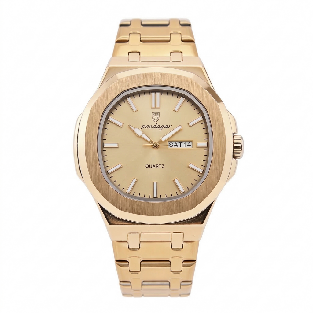 Reloj Poedagar Cuarzo Dorado