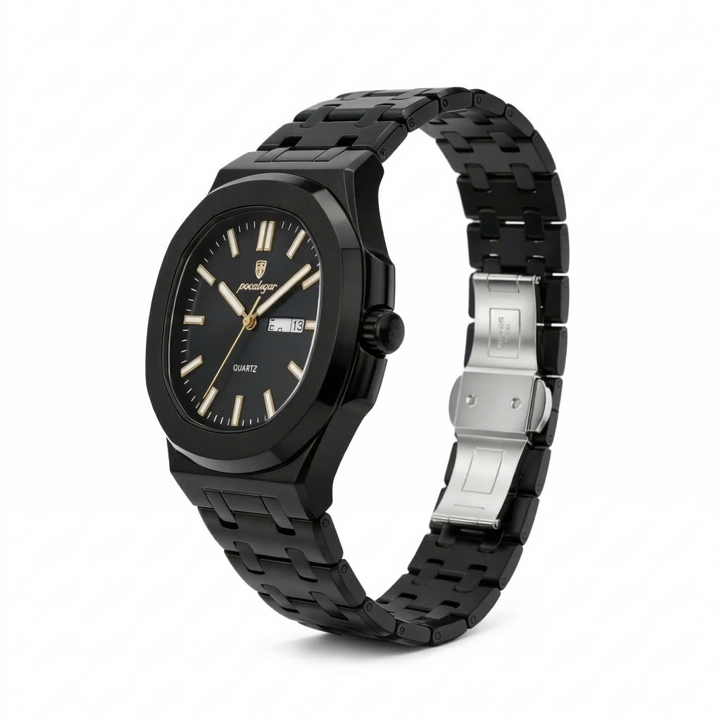 Reloj Poedagar Cuarzo Negro Mate