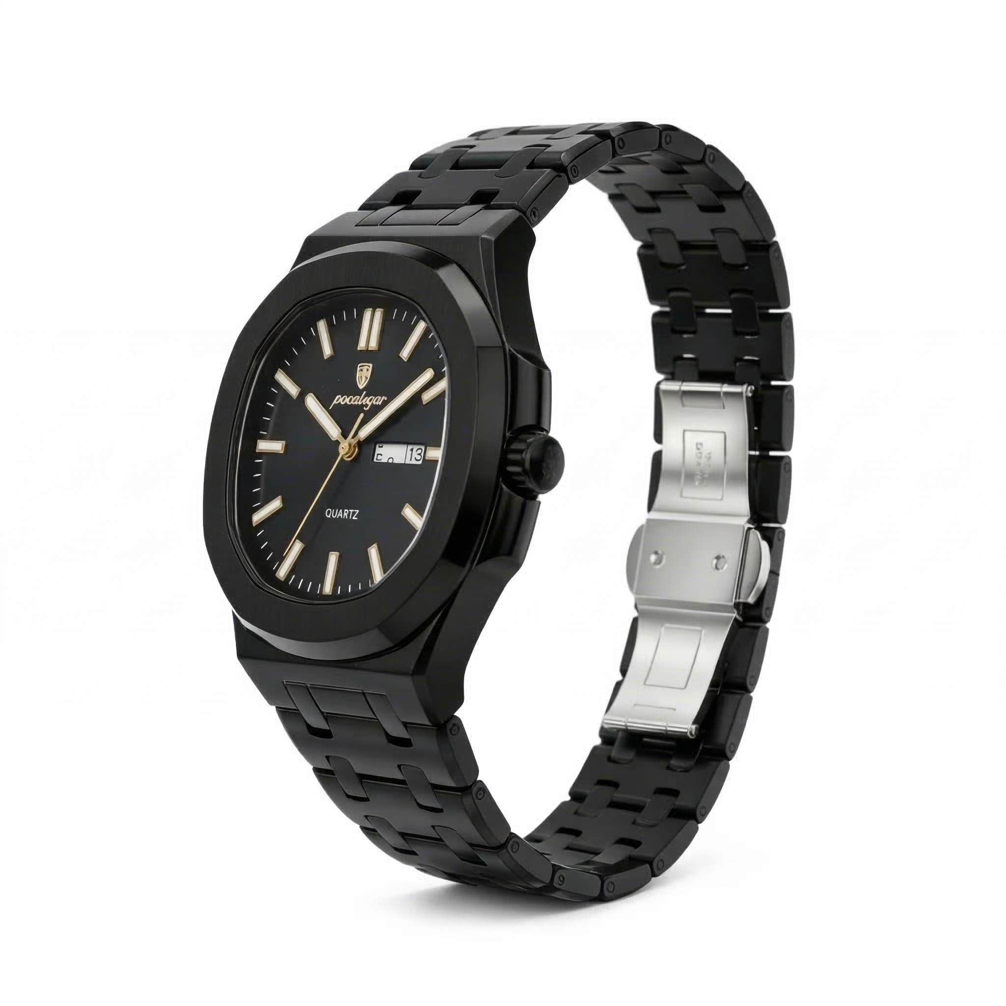 Reloj Poedagar Cuarzo Negro Mate