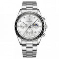 Reloj Poedagar Plateado con Cronógrafo para Hombre
