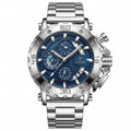 Reloj Poedagar Cronógrafo Deportivo Acero y Azul