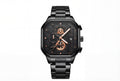 Reloj Poedagar Cuadrado Negro Industrial