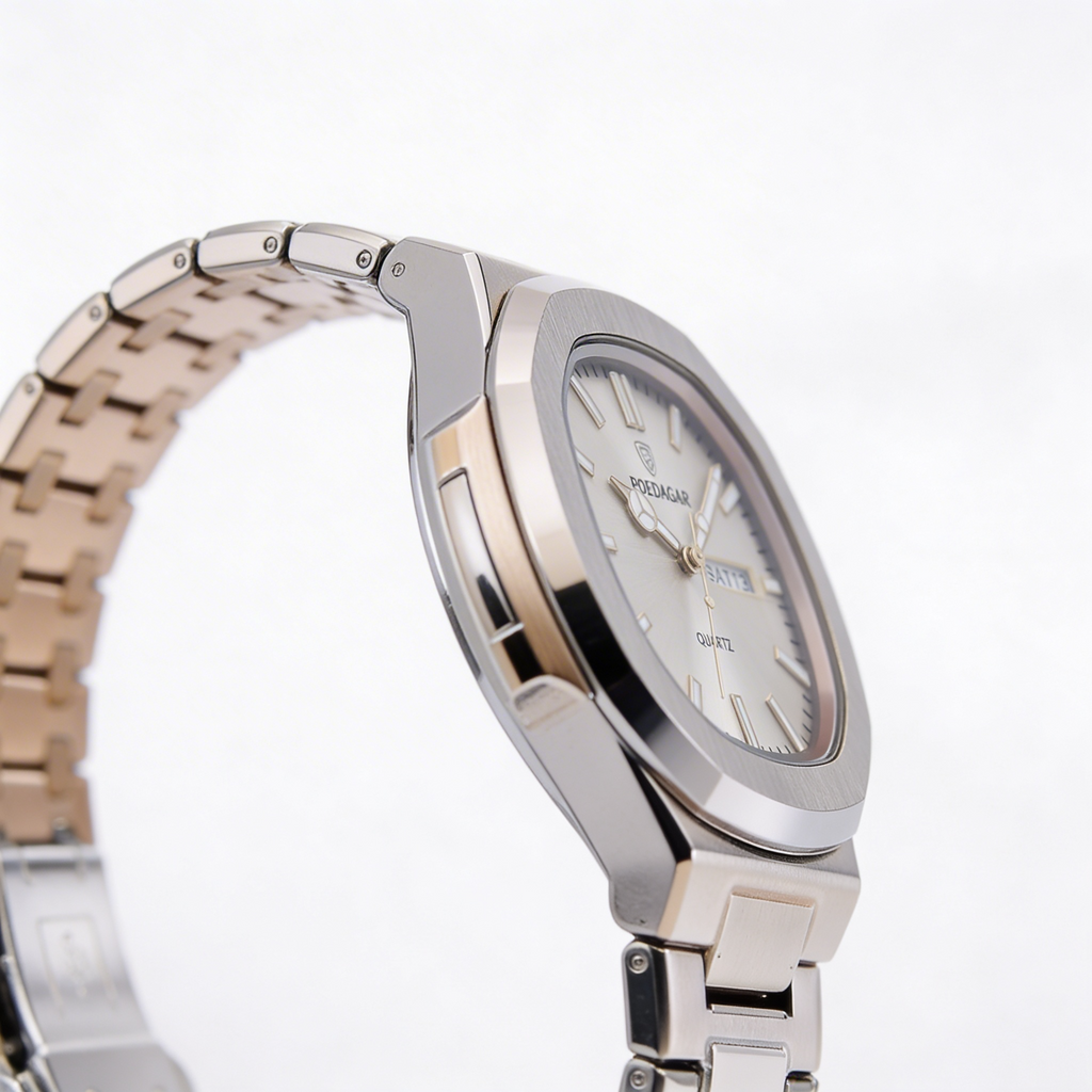 Reloj Poedagar Cuarzo Acero Esfera Clara