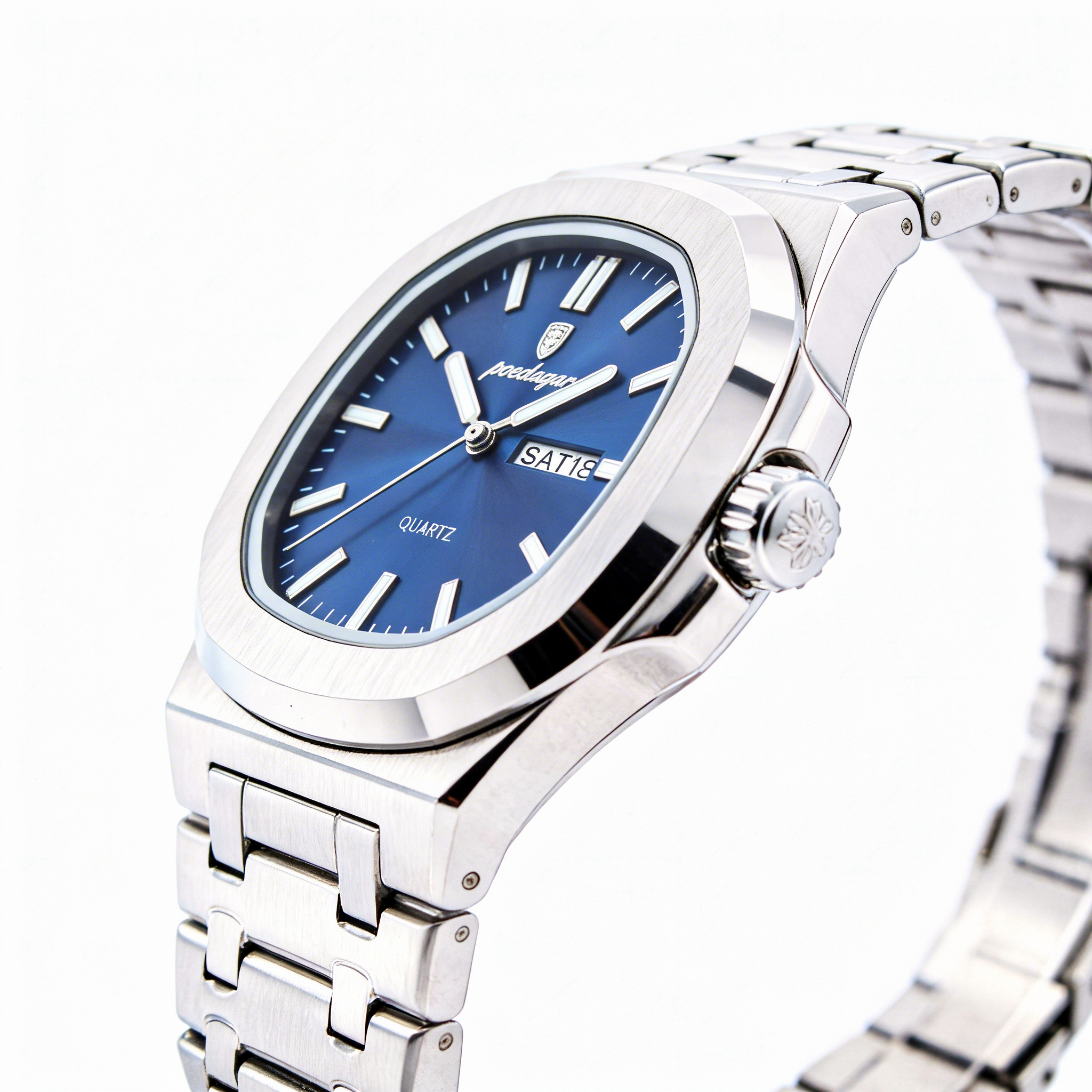 Reloj Poedagar Cuarzo Acero Esfera Azul