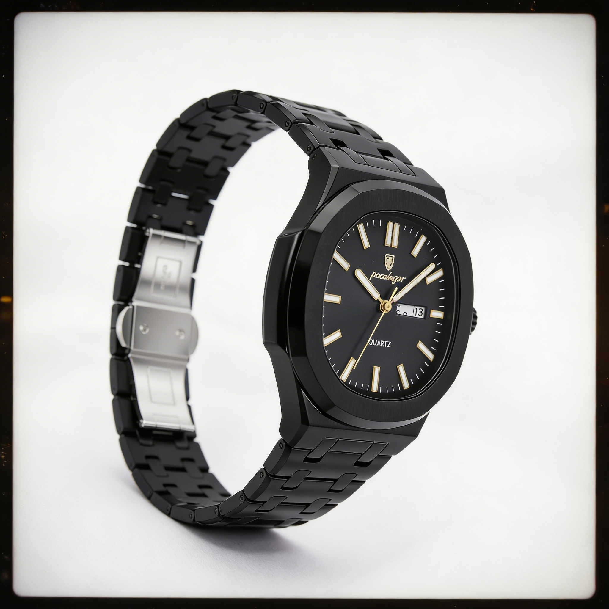 Reloj Poedagar Cuarzo Negro Mate