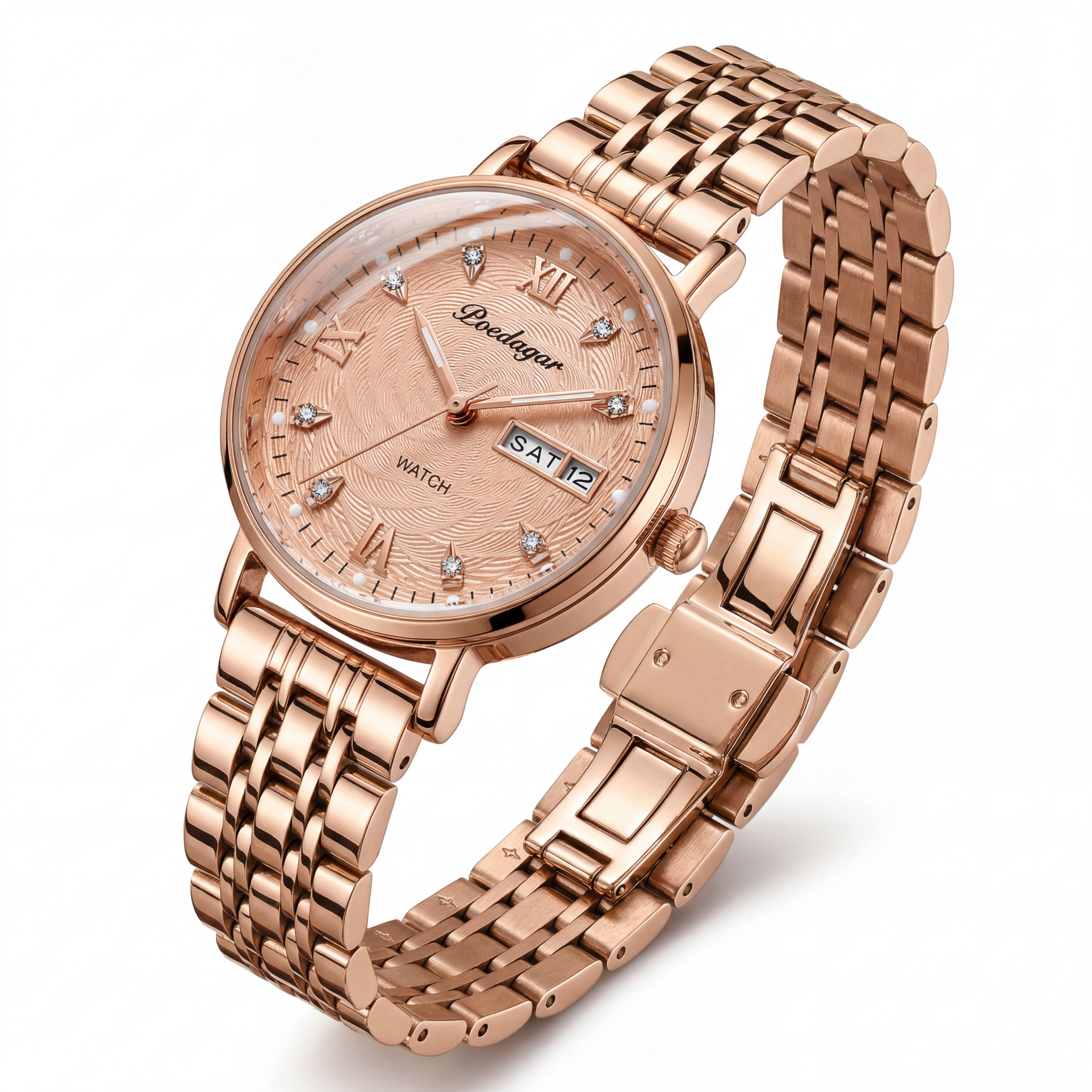 Reloj Poedagar Oro Rosa Cristal Facetado