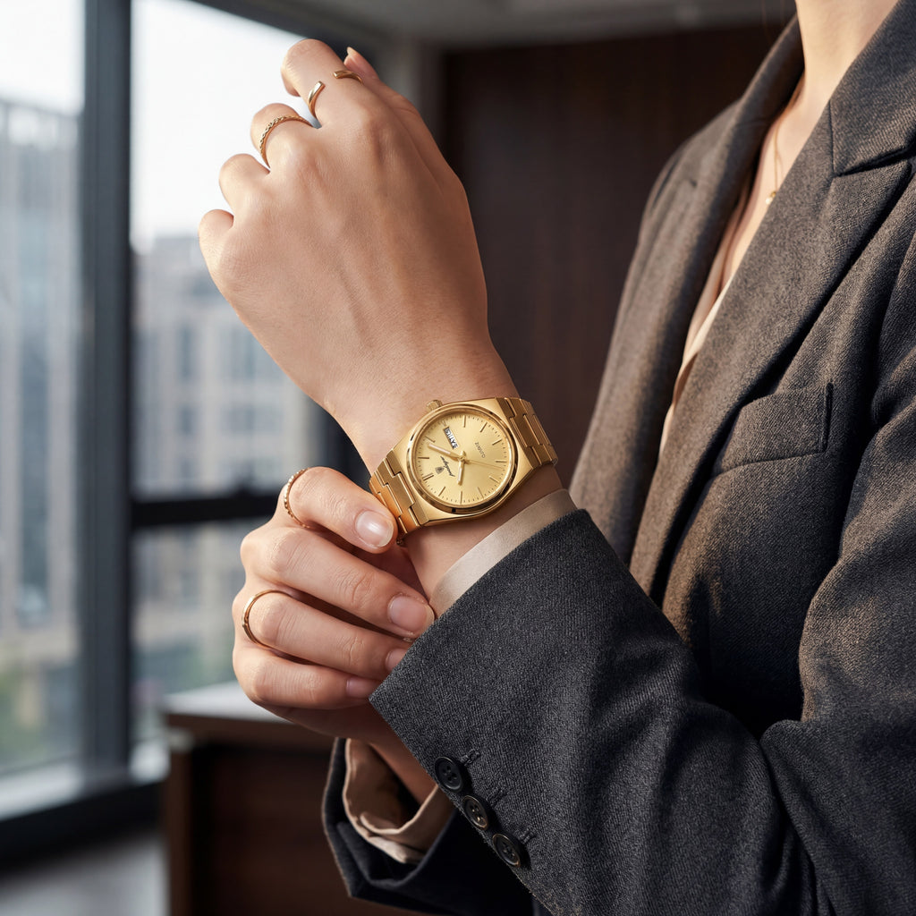 Reloj Poedagar Cuarzo Dorado Clásico