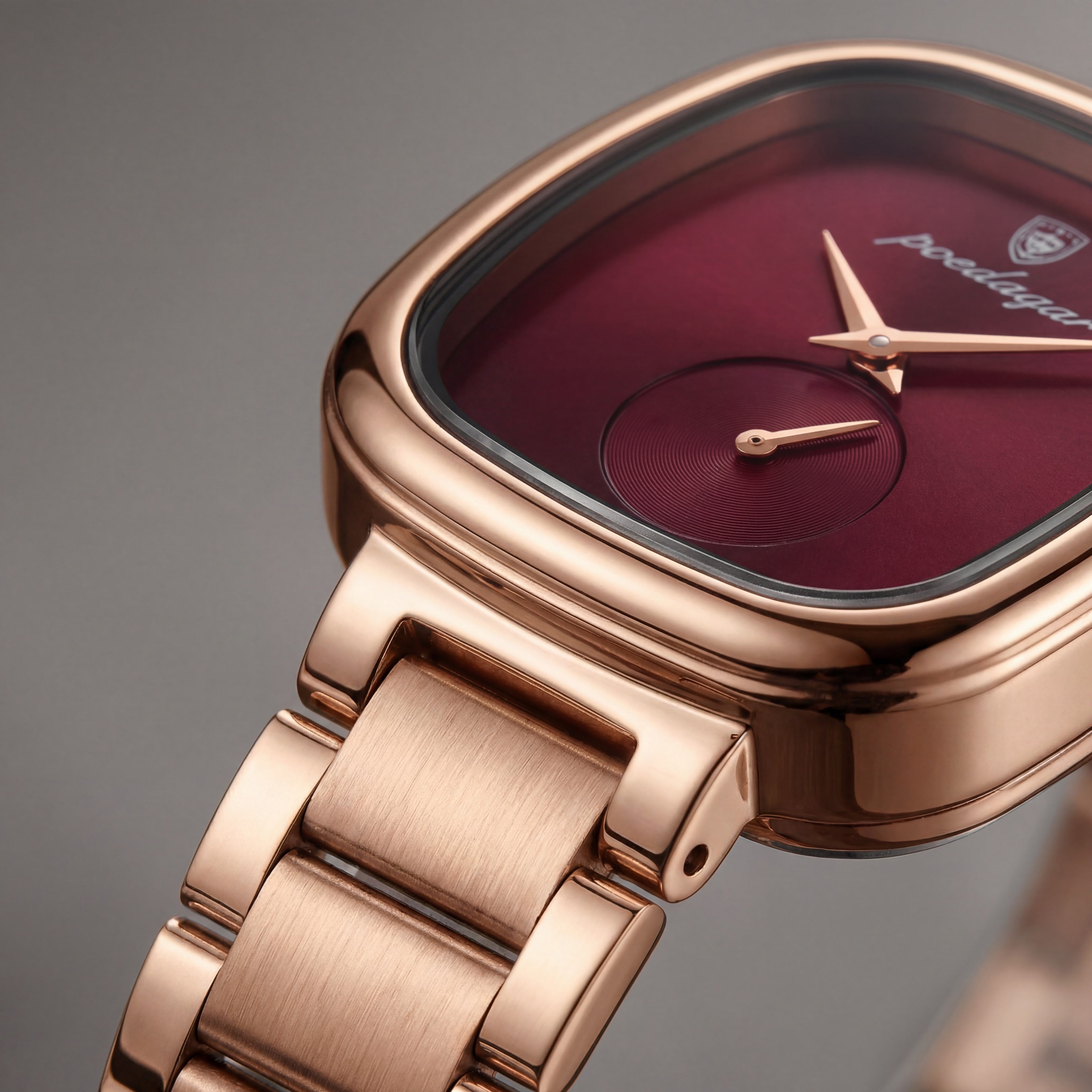 Reloj Poedagar Minimalista Oro Rosa Esfera Vino