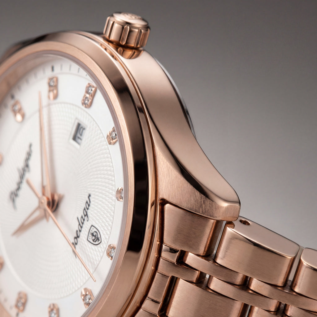 Reloj Poedagar Oro Rosa Esfera Texturizada
