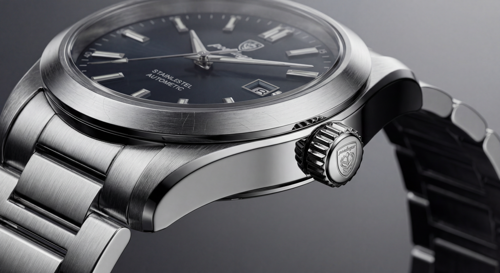 Reloj Poedagar Cuarzo Acero Esfera Plateada