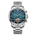 Reloj Poedagar Deportivo Plateado Esfera Azul